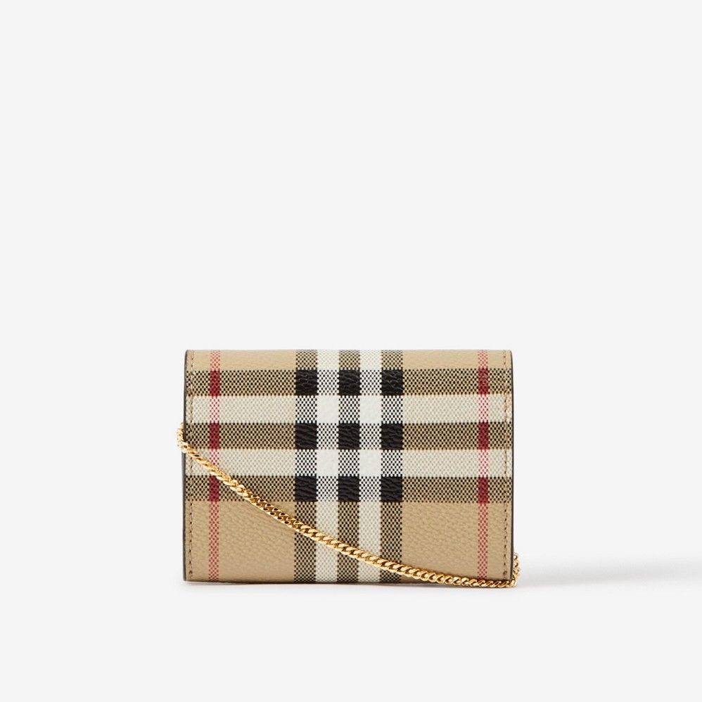 Ví Nữ Burberry Check Card Detachable Chain 'Archive Beige' 80660571 – LUXITY