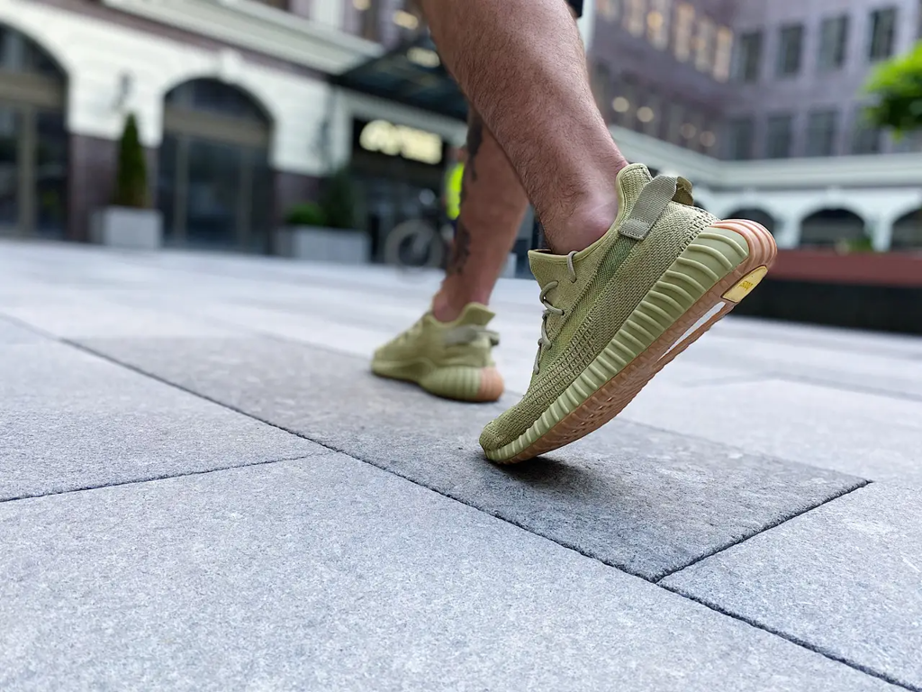 yeezy 350 v2 sulfur on feet