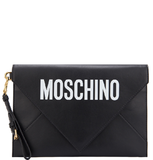  Túi Nữ Moschino Leather Envelope Clutch 'Black' 