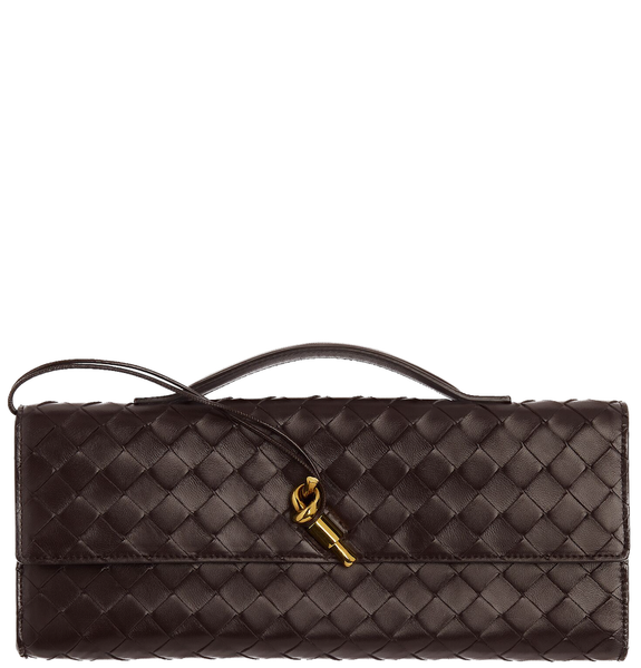  Ví Nữ Bottega Veneta Long Clutch Andiamo With Handle 'Fondant' 