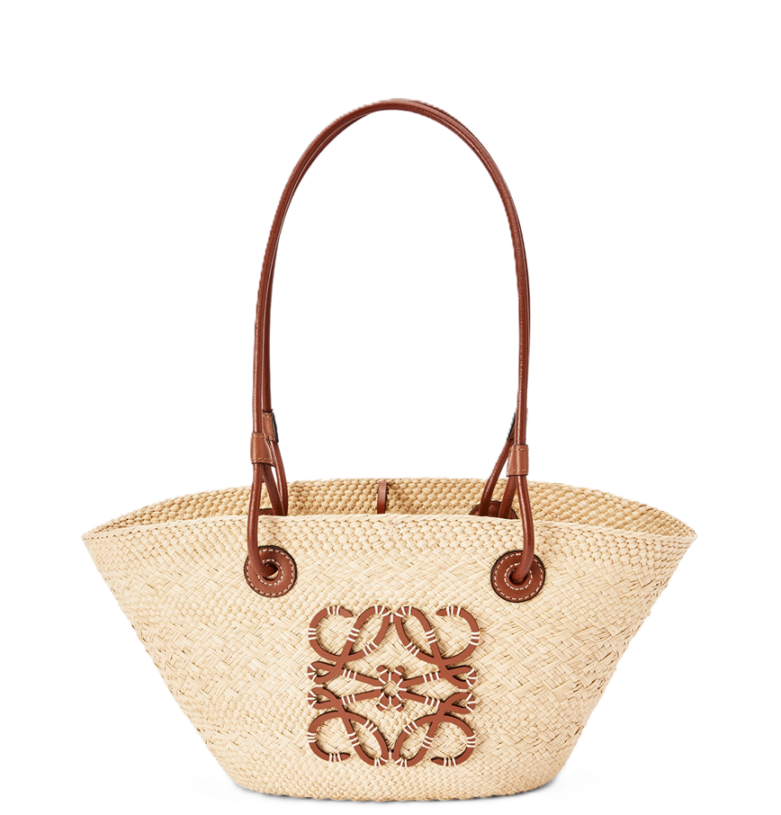  Túi Nữ Loewe Anagram Basket Iraca Palm Calfskin 'Beige' 