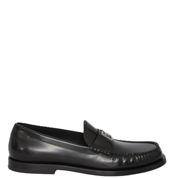  Giày Nam Dolce & Gabbana Loafers Leather Logo 'Black' 