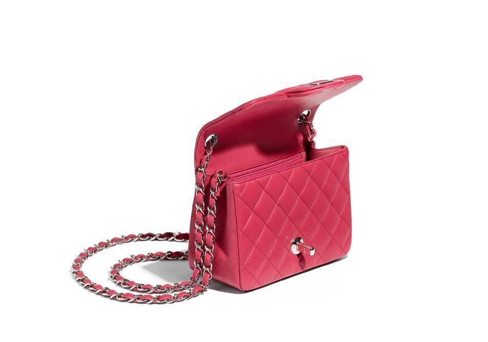 Chanel Raspberry Quilted Caviar Mini Rectangular Classic Single Flap Silver  Hardware 2018 Available For Immediate Sale At Sothebys