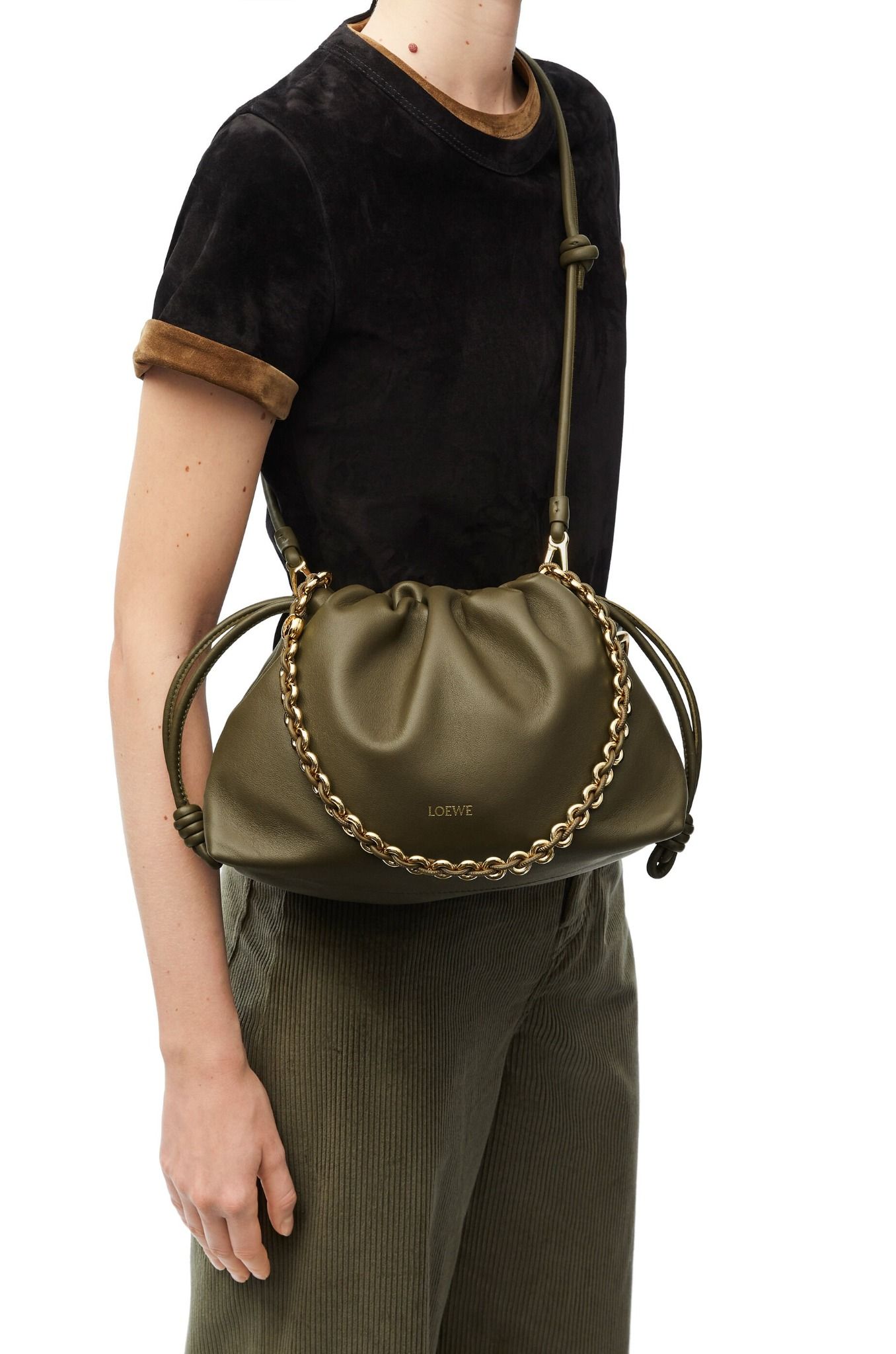  Túi Nữ Loewe Medium Flamenco Purs 'Dark Khaki Green' 