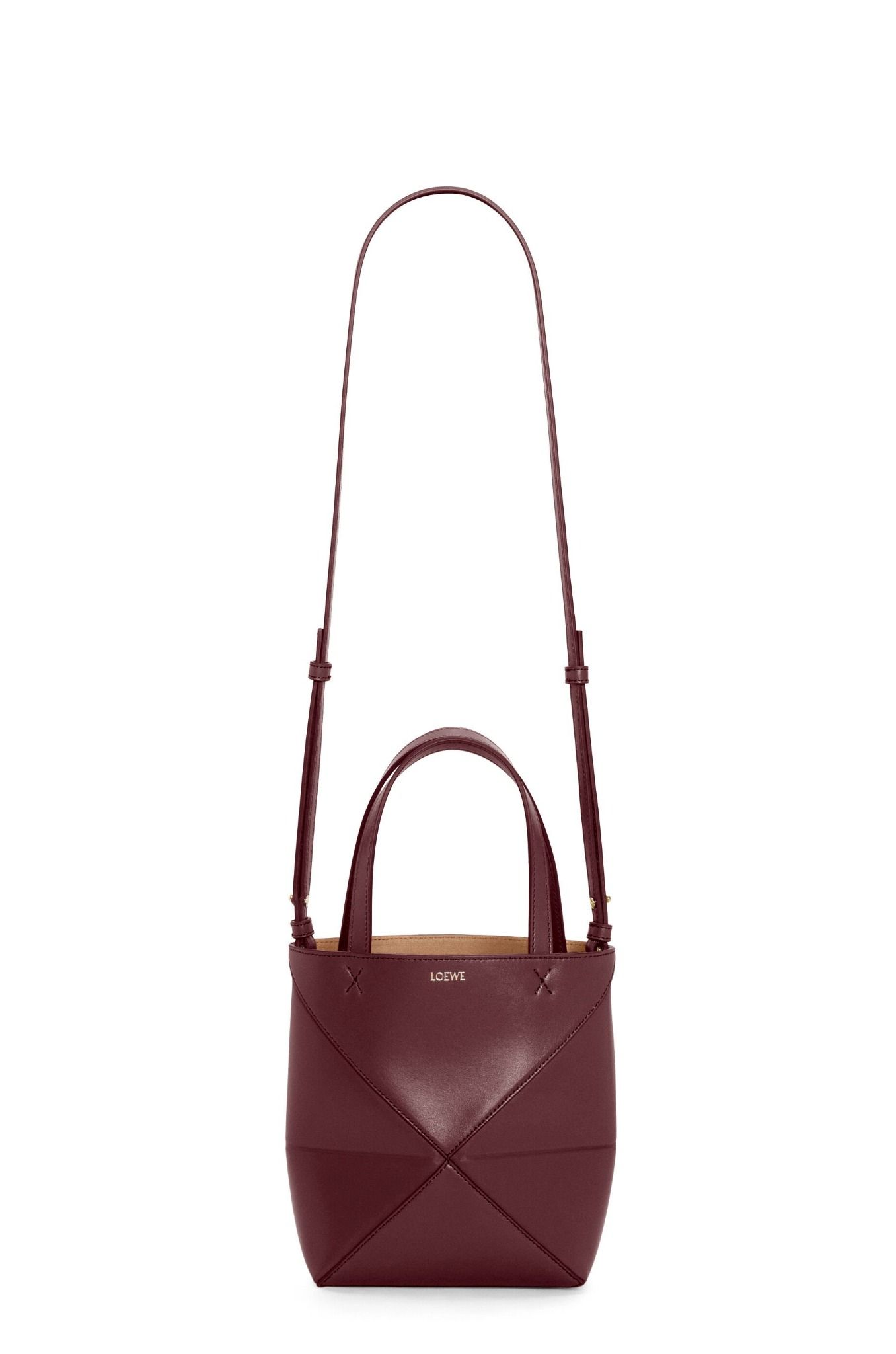  Túi Nữ Loewe Mini Puzzle Fold Tote 'Dark Burgundy' 