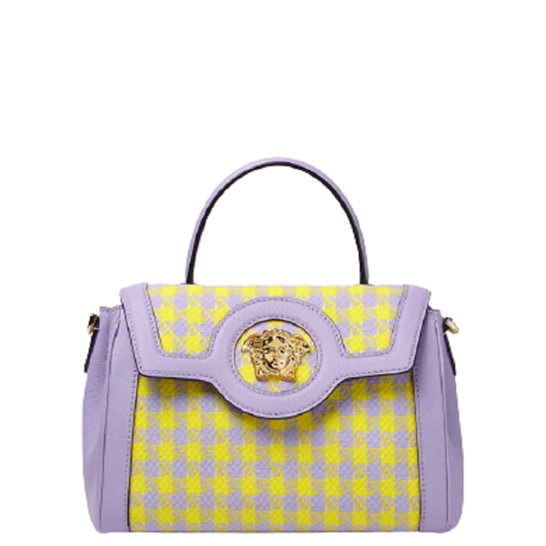  Túi Nữ Versace La Medusa Houndstooth 'Lilac Yellow' 