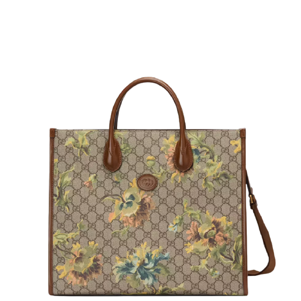  Túi Nữ Gucci Medium Tote 'Beige Ebony GG' 