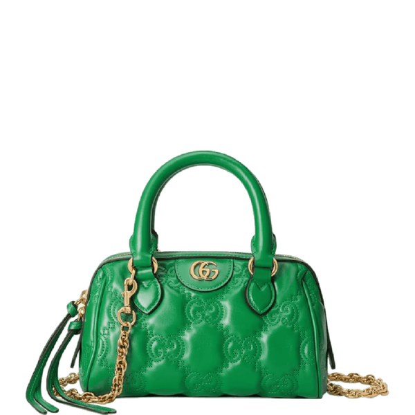 Túi Nữ Gucci GG Matelassé Leather Top Handle Bag 'Green' 