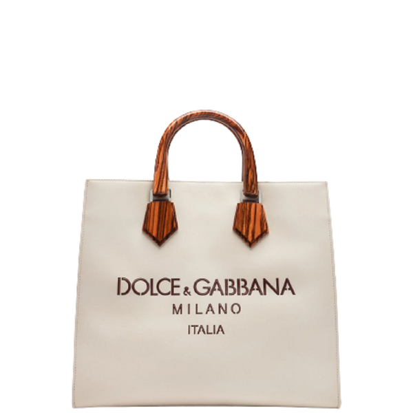 Túi Nam Dolce & Gabbana Design Logo Shopping Bag Calfskin 'Beige' 