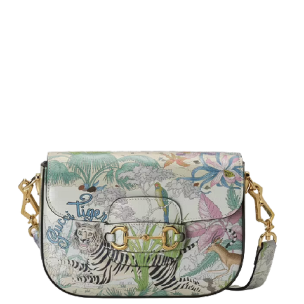  Túi Nữ Gucci Tiger Horsebit 1955 Mini Gold Toned Hardware 'Multicolor' ‎ 