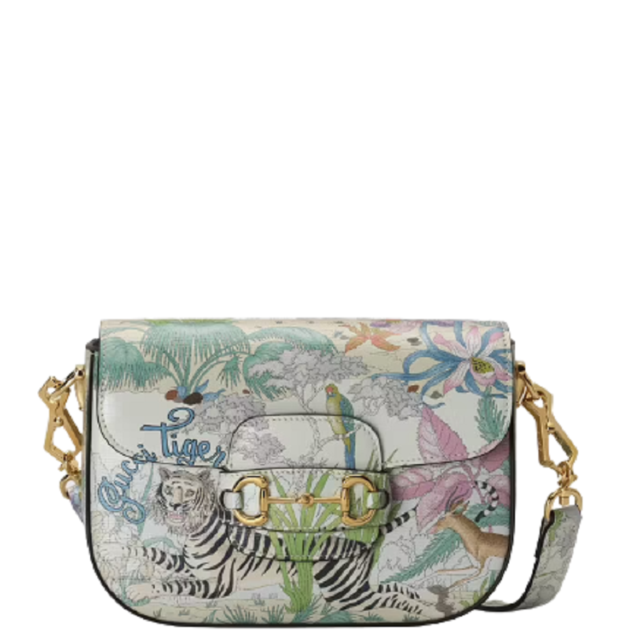  Túi Nữ Gucci Tiger Horsebit 1955 Mini Gold Toned Hardware 'Multicolor' ‎ 