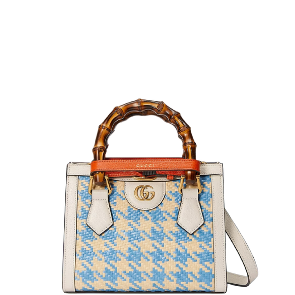  Túi Nữ Gucci Diana Mini Houndstooth Tote 'Blue' ‎ 