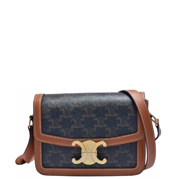  Túi Nữ Celine Triomphe Bag In Triomphe Canvas And Calfskin 'Tan' 