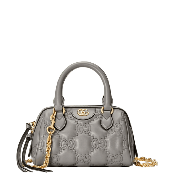  Túi Nữ Gucci GG Matelassé Leather Top Handle Bag 'Grey' 