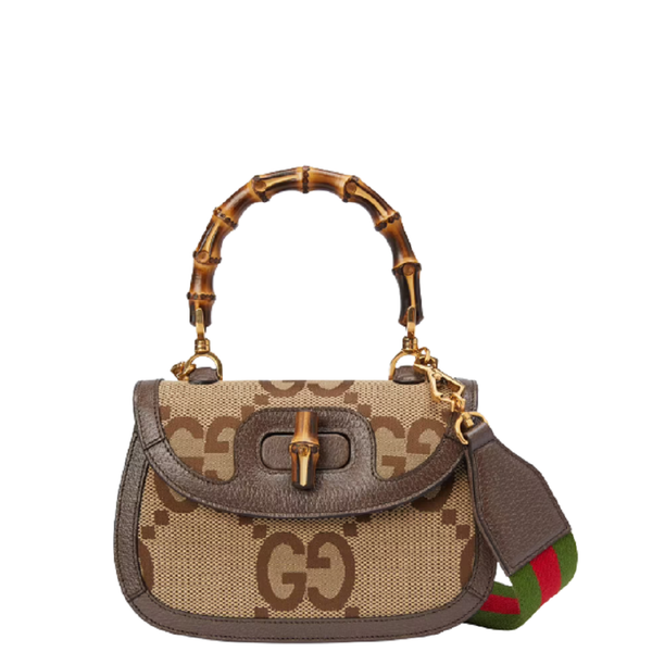  Túi Nữ Gucci Small Jumbo GG With Bamboo 'Caramel' ‎ 