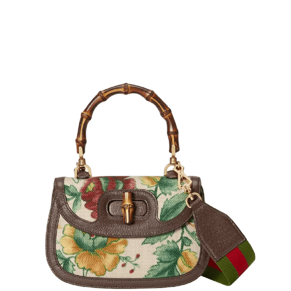  Túi Nữ Gucci Bamboo 1947 Small Top Handle Bag 'Ivory Canvas' ‎ 