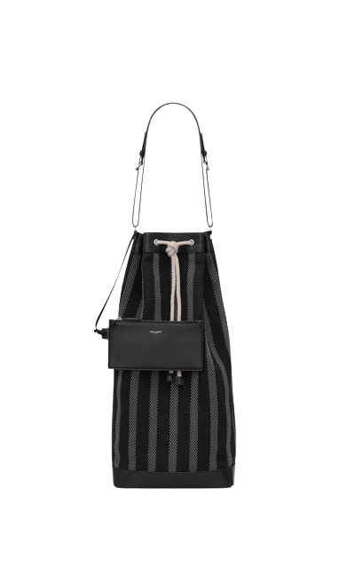  Túi Nữ Saint Laurent Long Basket 'Noir Et Gris' 