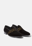  Giày Nam Versace Greca Embroidered Velvet Loafers 'Black' 