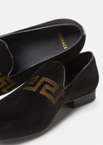  Giày Nam Versace Greca Embroidered Velvet Loafers 'Black' 