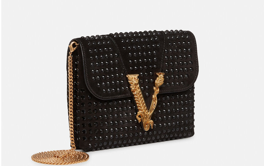  Túi Nữ Versace Virtus Studded Clutch 'Black' 