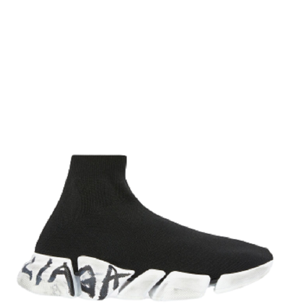  Giày Balenciaga Speed 2.0 Graffiti Recycled Knit Trainers 'Black' 
