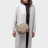  Túi Gucci Crossbody Shoulder Bag GG Canvas Leather Beige Brown 