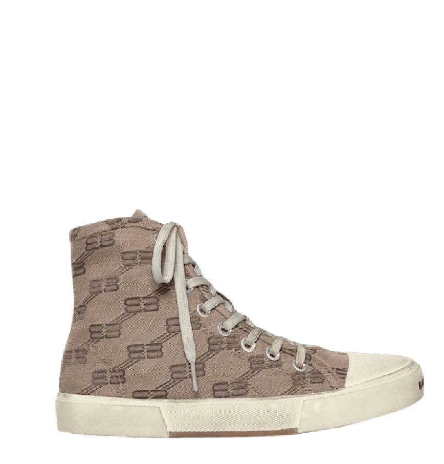  Giày Balenciaga Paris High Top Trainers Bb Monogram 'Dark Grey' 