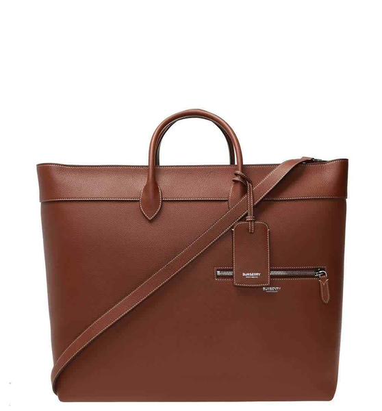  Túi Nam Burberry Sanford Grainy Leather Holdall Tote 'Tan' 