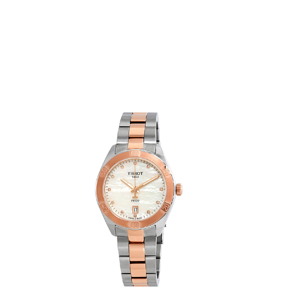  Đồng Hồ Nữ Tissot PR100 Diamond Mother of Pearl Dial Watch 'White' 