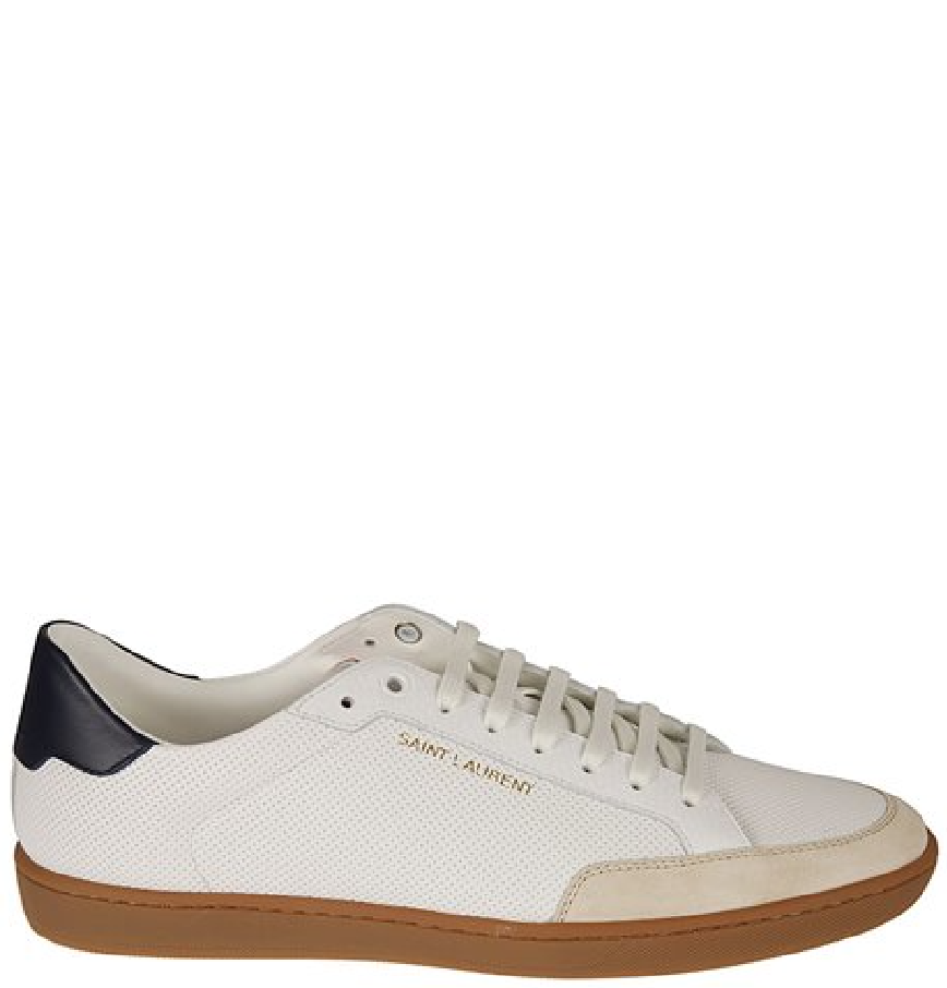  Giày Nam Saint Laurent Court Classic Sl/10 Perforated Smooth Leather 'Optic White' 