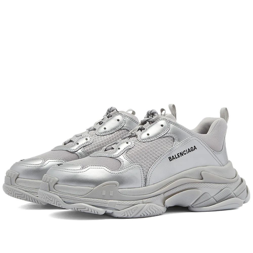  Giày Nam Balenciaga Triple S Sneaker 'Silver Metallic' 