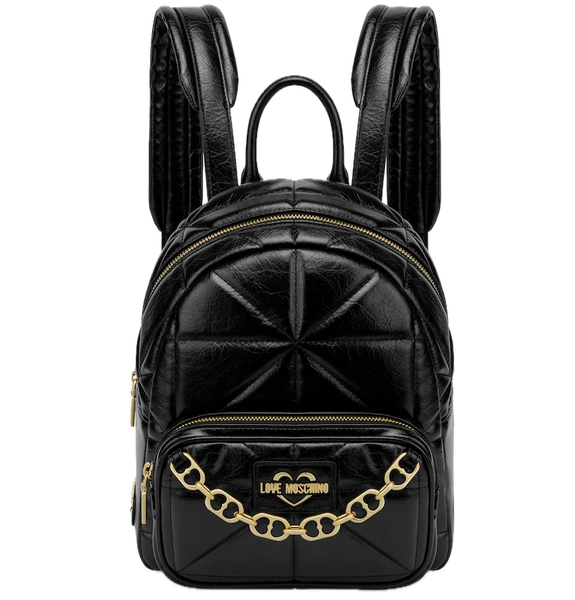  Balo Nữ Love Moschino Geometric Quilted Backpack 'Black' 