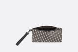  Túi Nam Dior A5 Pouch Leather 'Beige Black Oblique Jacquard' 