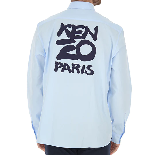  Áo Nam Kenzo Printing Logo Long Sleeves Shirt 'Light Blue' 