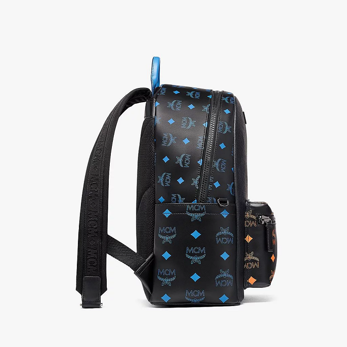  Balo Nam MCM Stark Backpack Color Splash Logo Leather 'Black' 