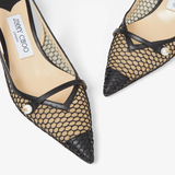  Giày Nữ Jimmy Choo Black Fishnet Mesh Nappa 'Black' 