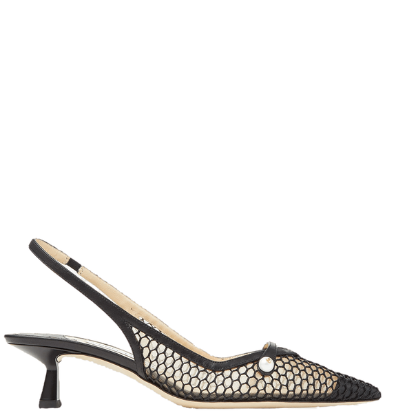  Giày Nữ Jimmy Choo Black Fishnet Mesh Nappa 'Black' 