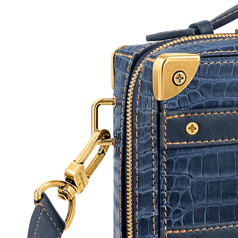  Túi Nam Louis Vuitton Handle Soft Trunk Croco 'Denim' 