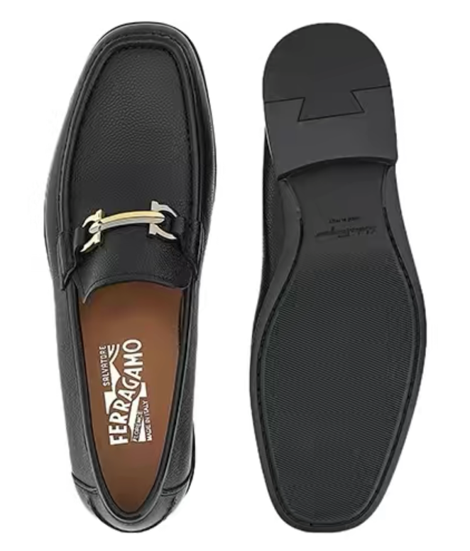  Giày Salvatore Ferragamo Nam Loafer With Gancini Ornament 'Black' 