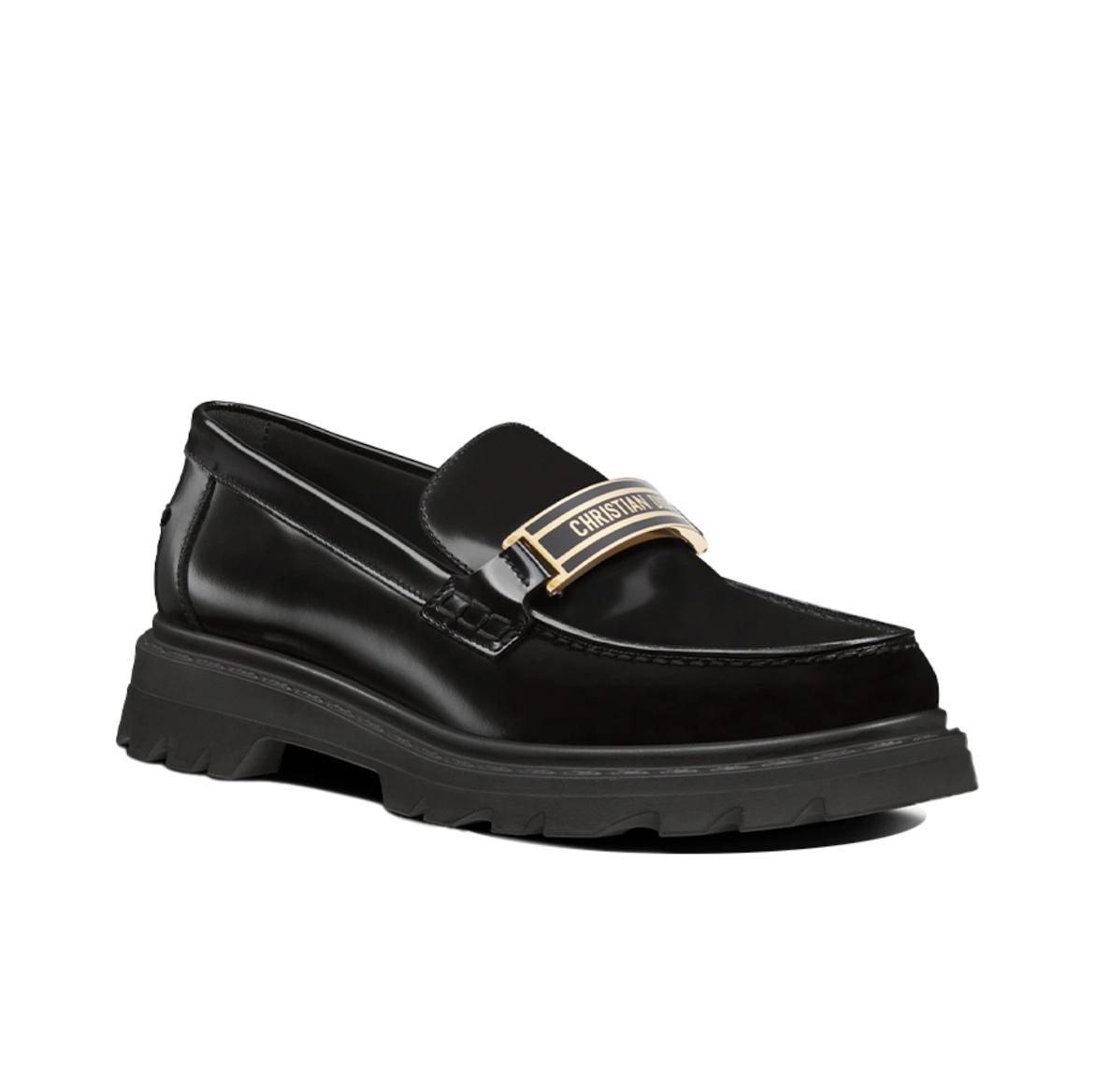 CD CODE LOAFER BLACK CALFSKIN WITH GOLD LOGO main image 1