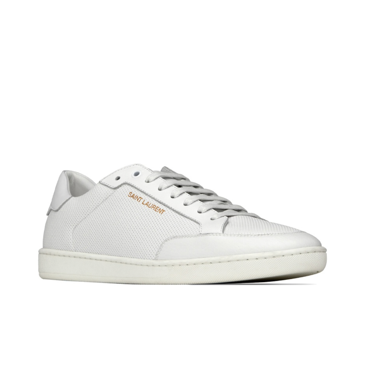  Giày Nam Saint Laurent Court Classic Sl/10 Perforated Smooth Leather 'Optic White' 