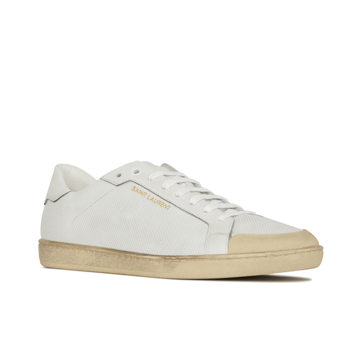  Giày Nam Saint Laurent Court Classic Sl/39 Perforated Leather 'Ivory' 
