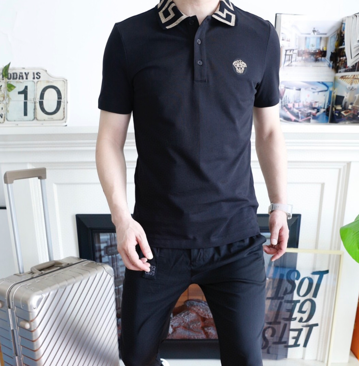 versace greca collar polo shirt