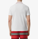  Áo Nam Burberry Icon Stripe Placket Cotton Piqué Polo Shirt 'White' 