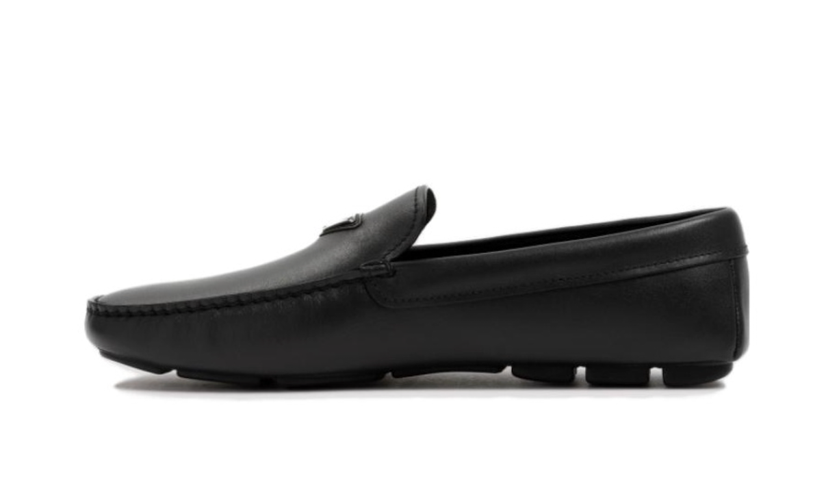  Giày Nam Prada Triangle Logo Leather Loafers 'Black' 
