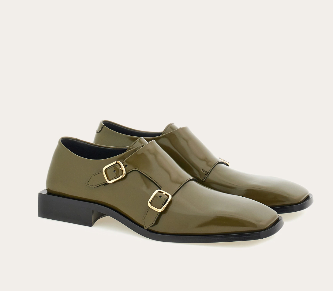 Giày Nam Salvatore Ferragamo Double Monkstrap 'Olive' 029244 Giày Nam Salvatore Ferragamo Double Monkstrap 'Olive' 029244