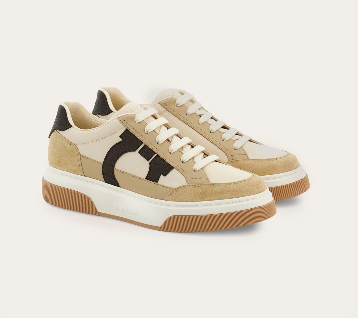  Giày Nam Salvatore Ferragamo Low Top Sneaker 'Stone' 