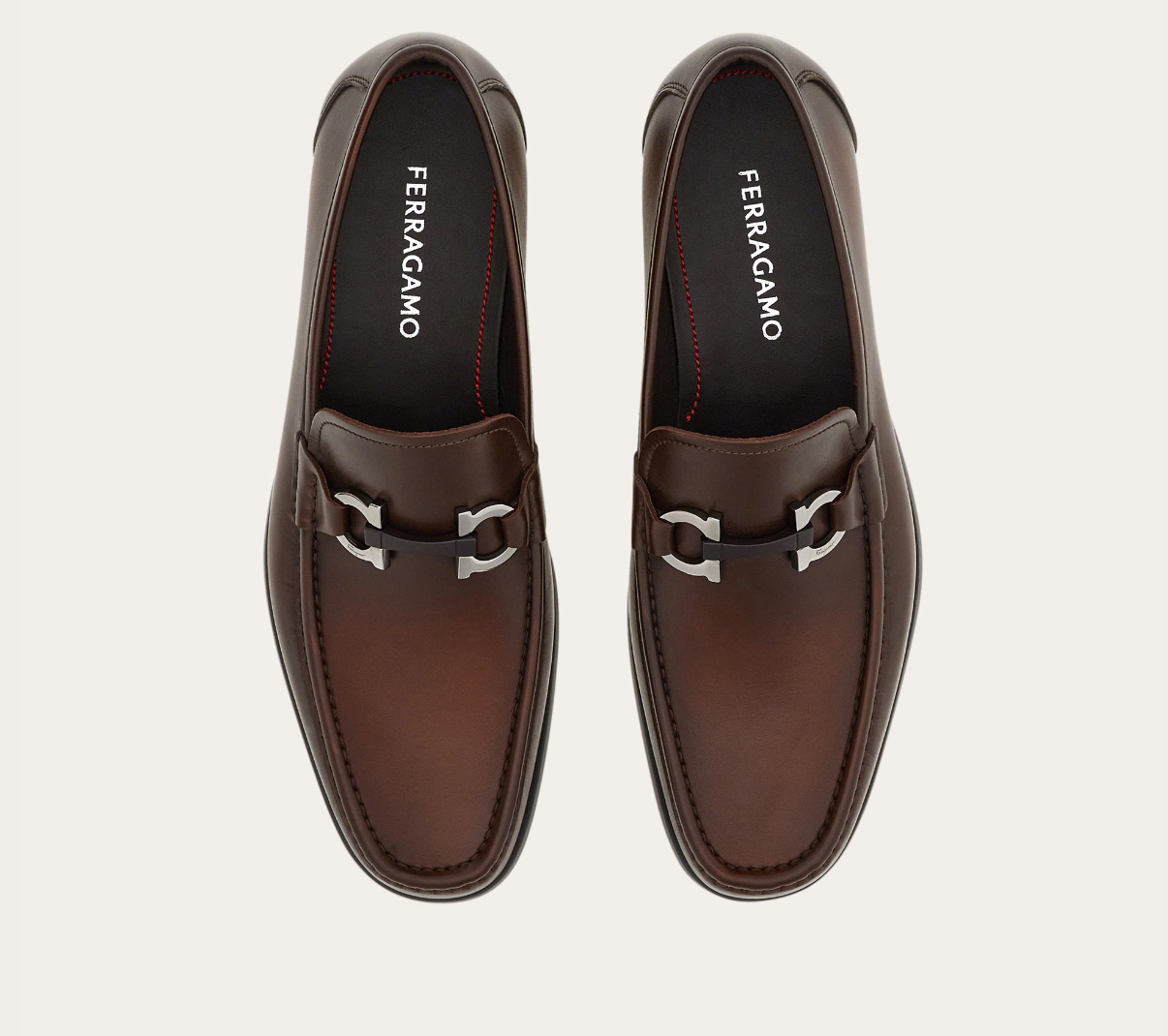  Giày Nam Salvatore Ferragamo Moccasin Gancini Ornament 'Brown' 