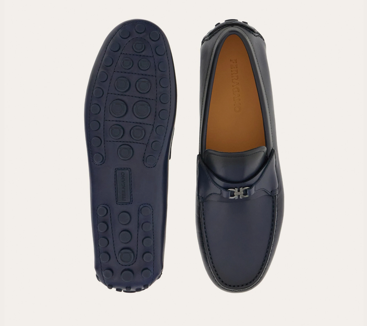  Giày Nam Salvatore Ferragamo Driver Gancini Ornament 'Blue' 