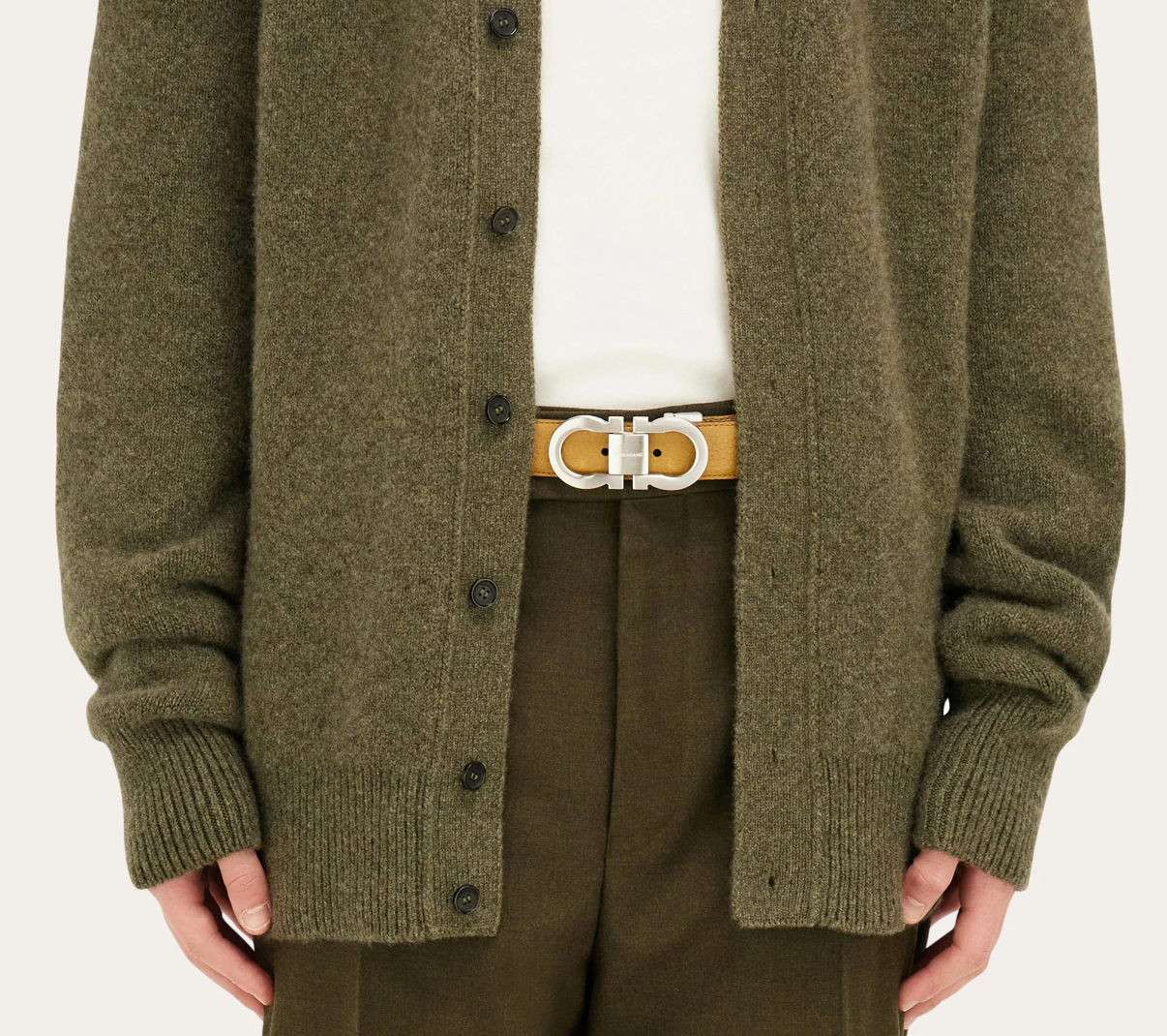  Thắt Lưng Nam Salvatore Ferragamo Adjustable Gancini Belt 'Burnt Ocher' 